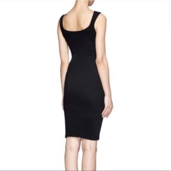 Helmut Lang Sleeveless Sheath Little Black Dress Bodycon Mini Cutout - Picture 6 of 6